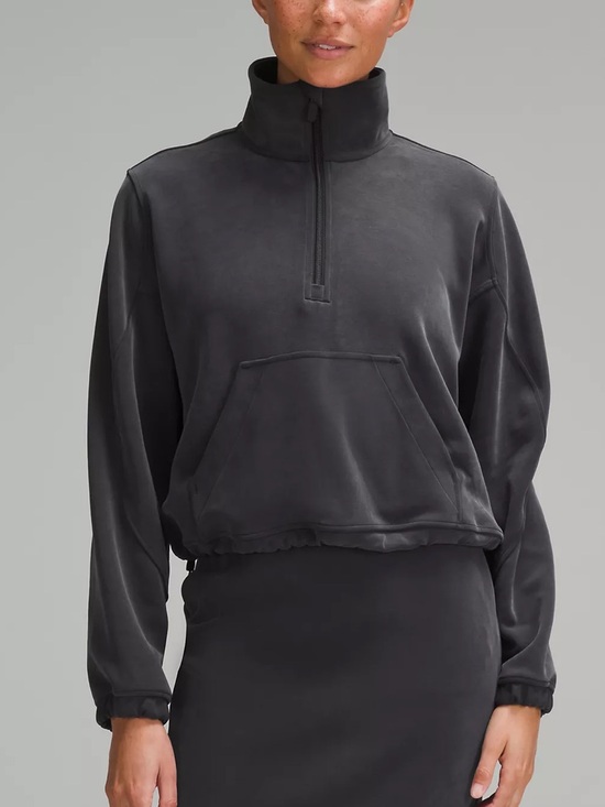 lululemon athletica Jackets & Blazers - Lululemon Brushed Softstreme Half-Zip Jacket Women’s 6 Black yoga gym Pilates